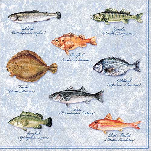Servietten 33x33 cm - Fishes , Fische