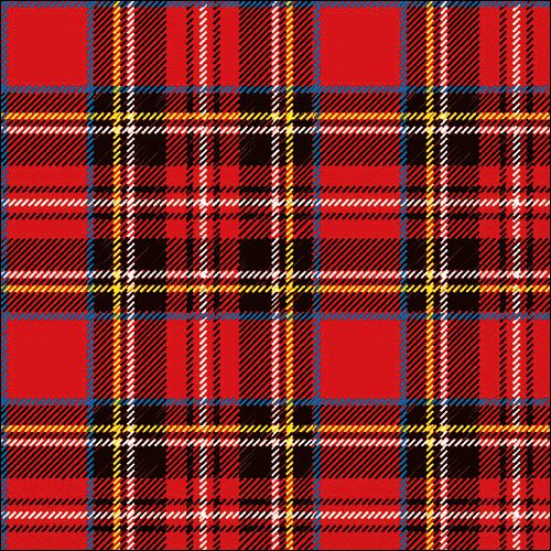 Servietten 33x33 cm - Scottish red , Karos
