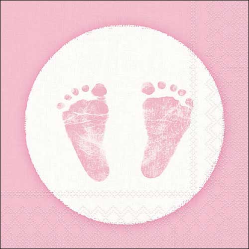 Servietten 33x33 cm - Baby steps girl , Baby,  Geburt,  Mädchen