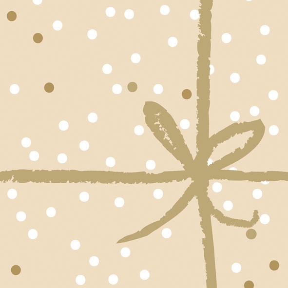 Servietten 33x33 cm - Wrapping Gold, Punkte, Geschenke, gold, Muster, Karos Servietten 33x33 cm - Wrapping Gold