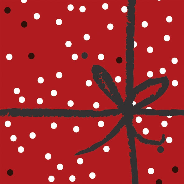 Servietten 33x33 cm - Wrapping Red