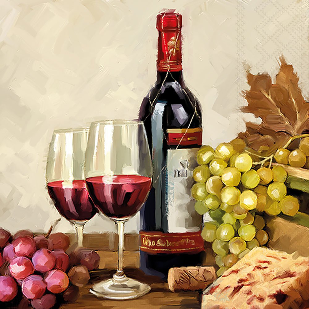 Servietten 33x33 cm - Wine & Grapes 