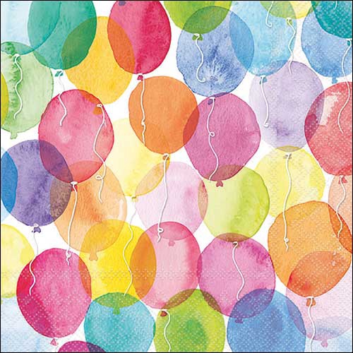 Servietten 33x33 cm - Aquarell balloons