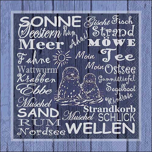 Servietten 33x33 cm - Beach terms
