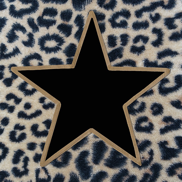 Guardanapos 33x33 cm - Wildlife Star Black , leopardo, estrela, África, Conceder Guardanapos 33x33 cm - Wildlife Star Black