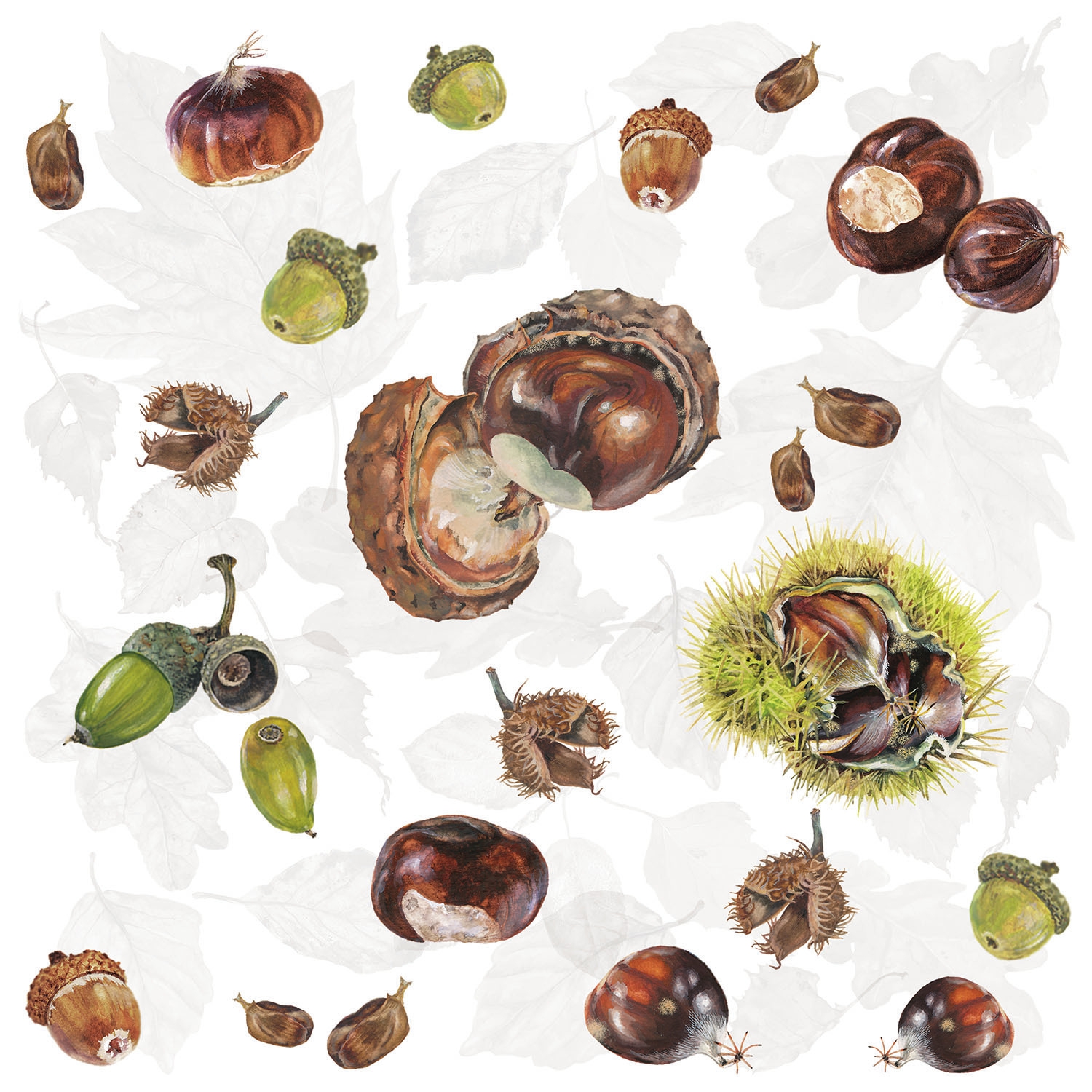 Servietten 33x33 cm - Chestnuts 