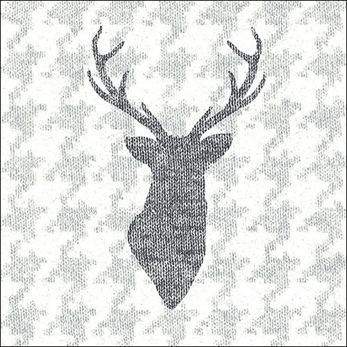 Servietten 33x33 cm - Deer Knitted , Geweih, Hirsche, Rehe Servietten 33x33 cm - Deer Knitted