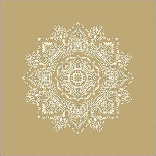 Napkins 33x33 cm - Mandala White/Gold 