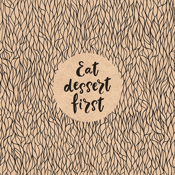 Napkins 33x33 cm - Recycled Eat Dessert First , scripts Napkins 33x33 cm - Recycled Eat Dessert First