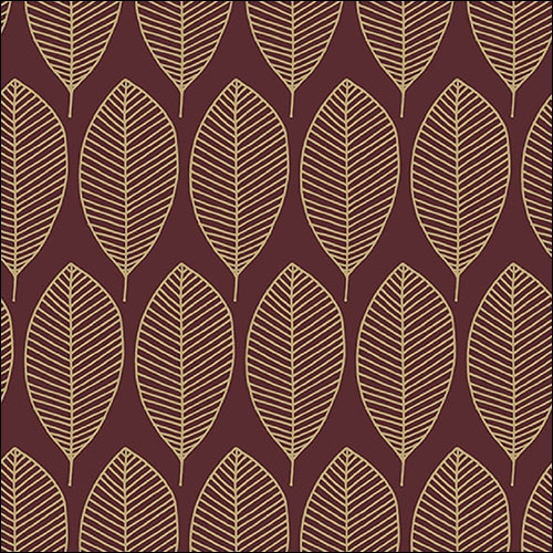 Servilletas 33x33 cm - Oval Leaves Berry/Gold 