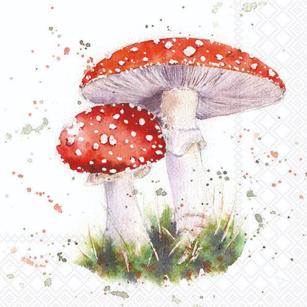 Serwetki 33x33 cm - Painted fly agaric