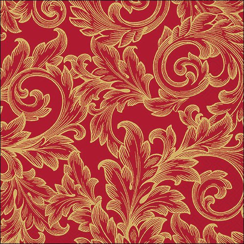 Servietten 33x33 cm - Baroque gold/red, rot,  gold,  Ornamente,  Feier,  Party,  Muster,  Ereignisse