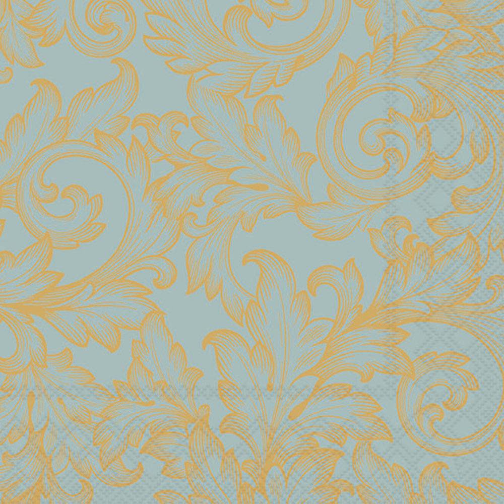 Napkins 33x33 cm - Baroque gold/mint