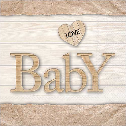 Servilletas 33x33 cm - Baby love nature , Nacimiento,  escritos,  acontecimientos