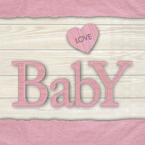 Serviettes 33x33 cm - Baby Love Girl 