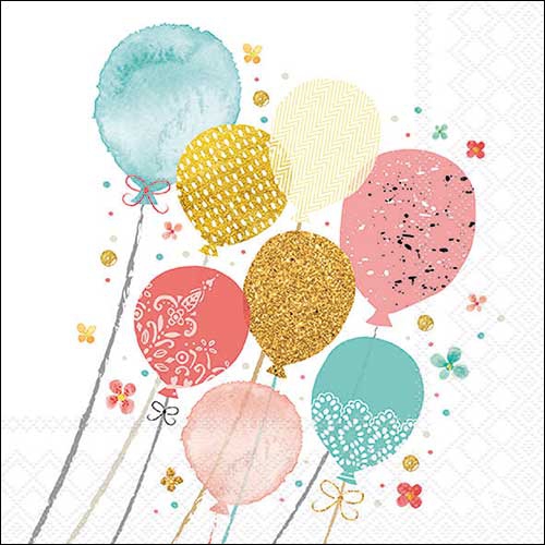 Serwetki 33x33 cm - Balloon party , Impreza,  Balony,  Balon,  Dzieci,  Uroczysto??,  impreza,  Urodziny,  Wydarzenia