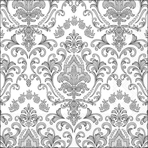 Napkins 33x33 cm - Baroque ornament silver, antique,  Baroque,  Ornaments,  silver,  white,  Art,  Pattern,  Celebration,  Vintage,  Painting,  Events