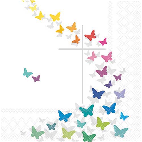 Napkins 33x33 cm - Communion butterflies