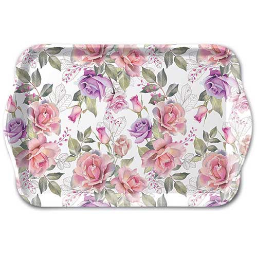 plateau - Tray Melamine 13x21 cm Josephine, roses