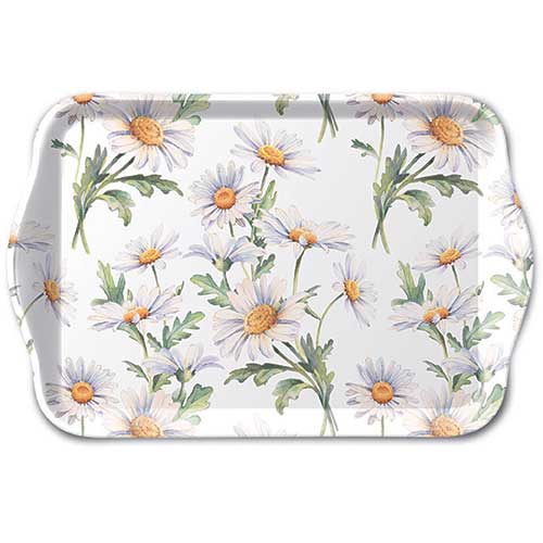 vaschetta - Tray melamine 13x21 cm Beautiful daisies white, Margherite