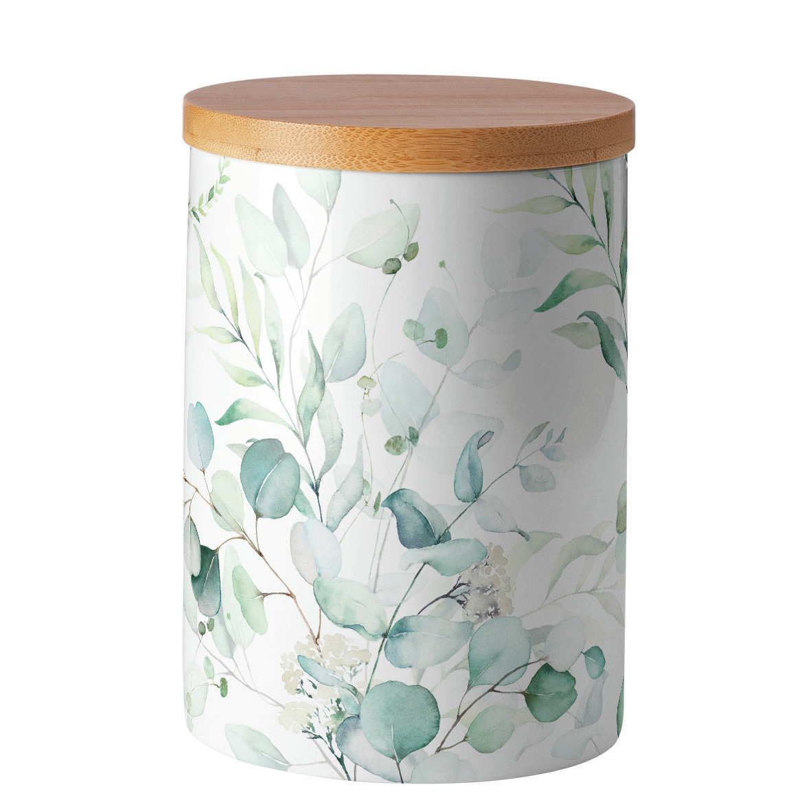 Blaszka do przechowywania średnich ilości - Storage jar medium Eucalyptus all over, Puszka do przechowywania,  przechowywanie,  puszka,  przechowywanie,  pude?ko na bi?uteri?