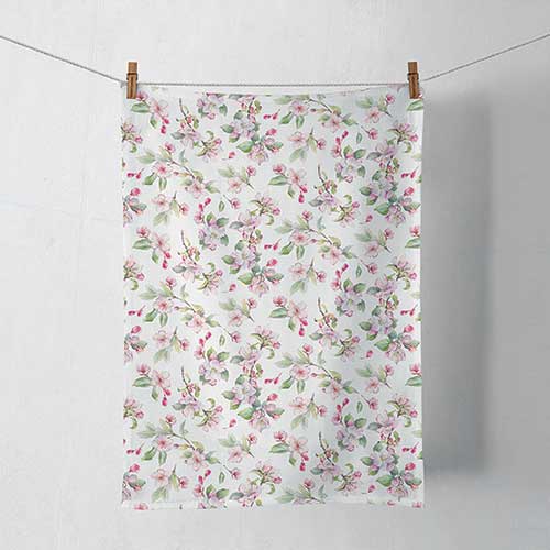 Kitchen towel - Kitchen towel Spring blossom white, Dish towel,  Spring,  Cherry blossoms,  Flowers,  blossoms