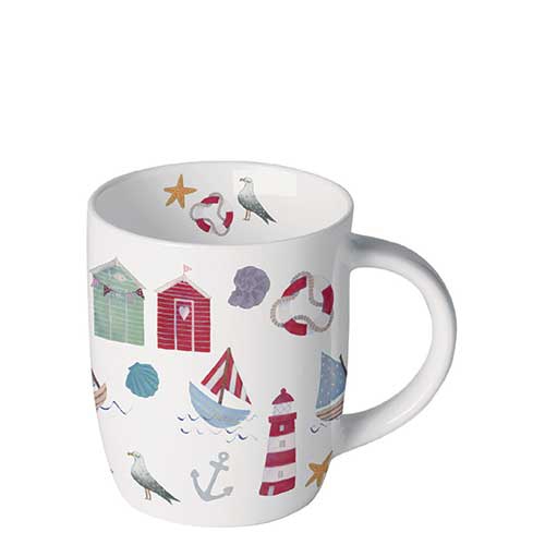 Tazza di porcellana - Mug 0.2 L Nautical items, Spiaggia,  Mare,  Faro,  Gabbiani,  Navi
