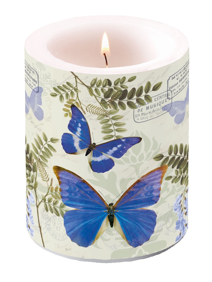 decorative candle - Blue Morpho, candles, Fern, butterfly decorative candle - Blue Morpho