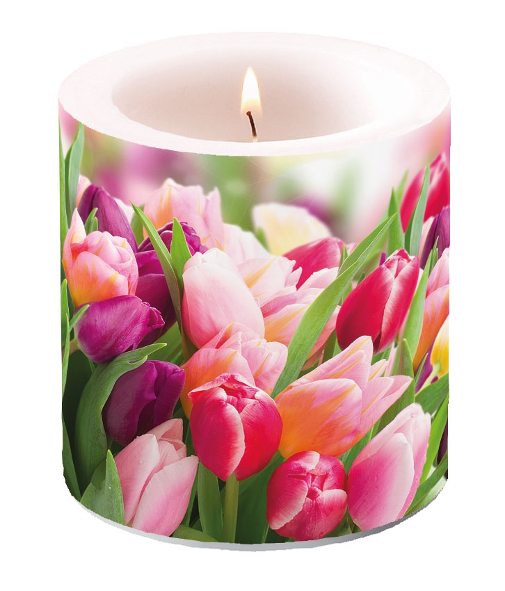 Decorative candle small - Glorious Tulips, candles, tulips Decorative candle small - Glorious Tulips