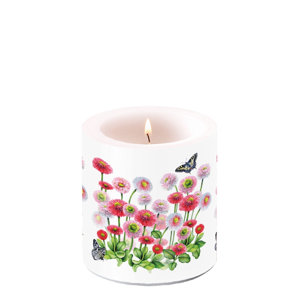 Decorative candle small - Bellis, Bellis, butterflies Decorative candle small - Bellis
