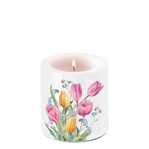 Świeca dekoracyjna mała - Candle small Tulips bouquet, Tulipany