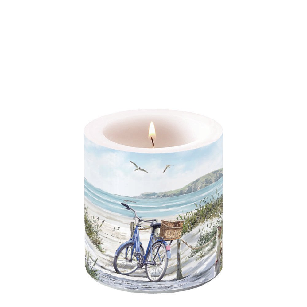 Vela decorativa pequeña - Bike at the beach