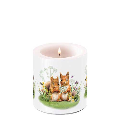 Świeca dekoracyjna mała - Candle small Little squirrels, ?onkile,  Motyle,  Wiewiórka,  ??ka,  Wiosna