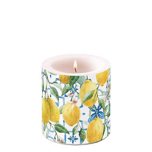 Świeca dekoracyjna mała - Candle small Mediterranean lemons, Cytryny,  owoce tropikalne,  P?ytki,  P?ytki