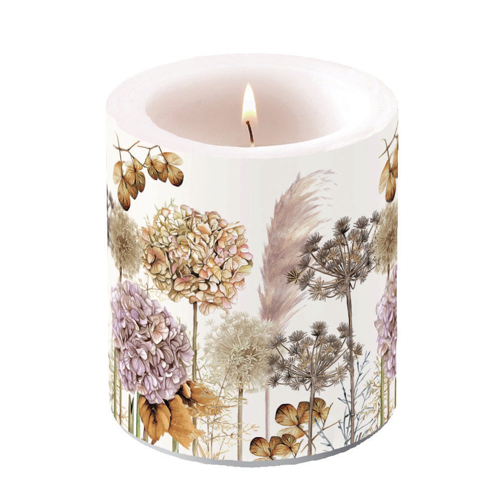 Bougie décorative moyenne - Dried flowers