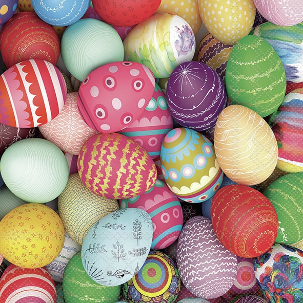 Tovaglioli 33x33 cm - Colourful eggs 