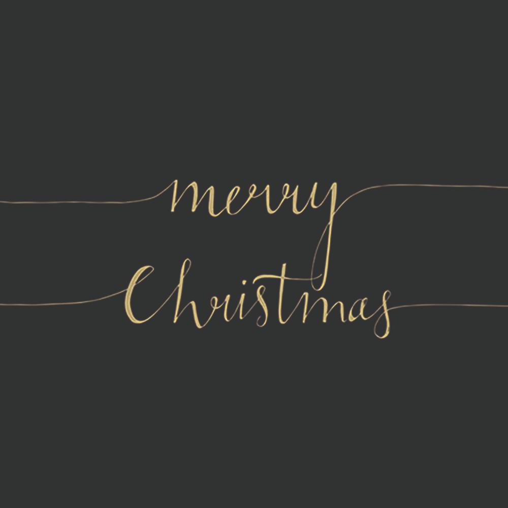 餐巾25x25厘米 - Christmas Note Black/Gold 