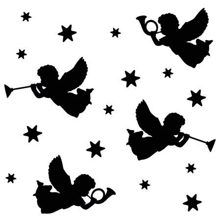 餐巾25x25厘米 - Trumpet Angels Black 