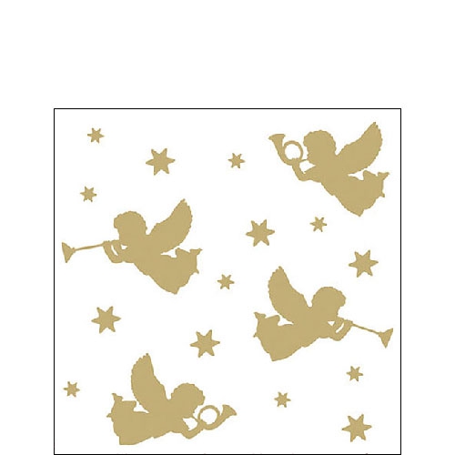 Napkins 25x25 cm - Trumpet Angels Gold 