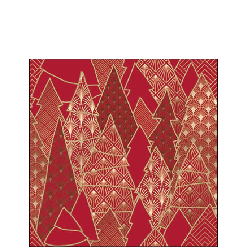 Serwetki 25x25 cm - Luxury Trees Red 