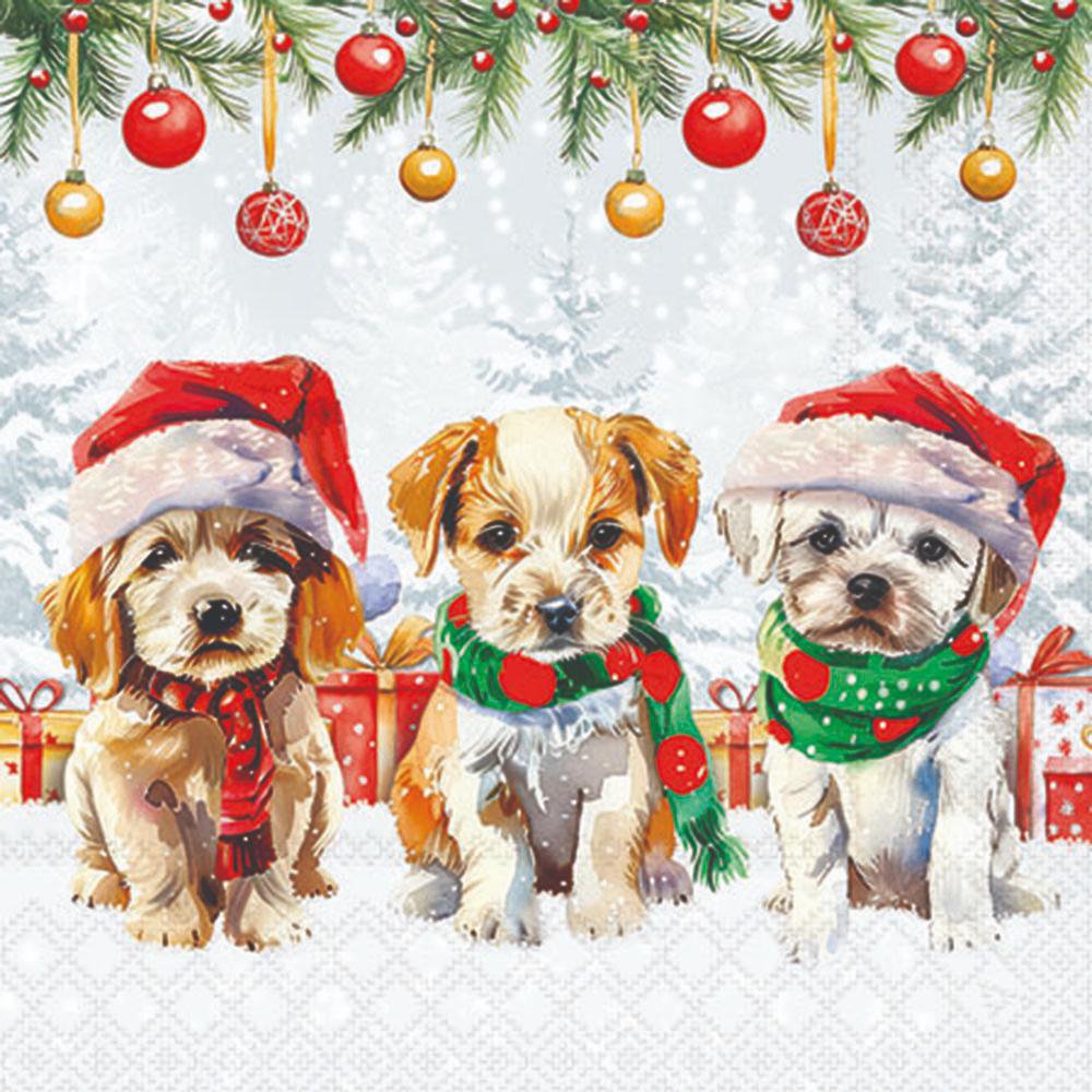 Servetten 25x25 cm - Funny cute puppies