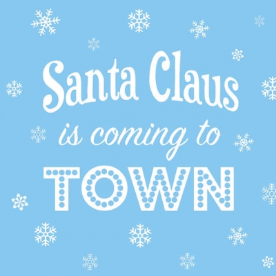 Servietten 33x33 cm - Santa is Coming Light Blue
