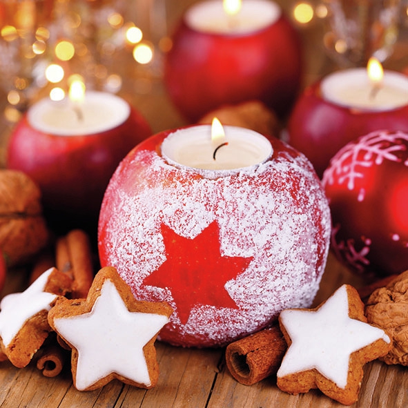 Guardanapos 33x33 cm - Star On Candle , estrela, velas, bolo, bolinhos Guardanapos 33x33 cm - Star On Candle