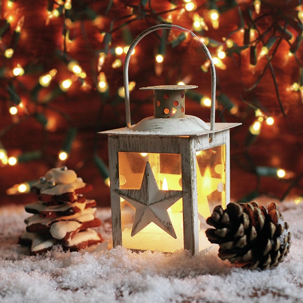 Napkins 33x33 cm - Shining Lantern , lantern, Lights, snow, stars, tenons, crystals, fruits Napkins 33x33 cm - Shining Lantern