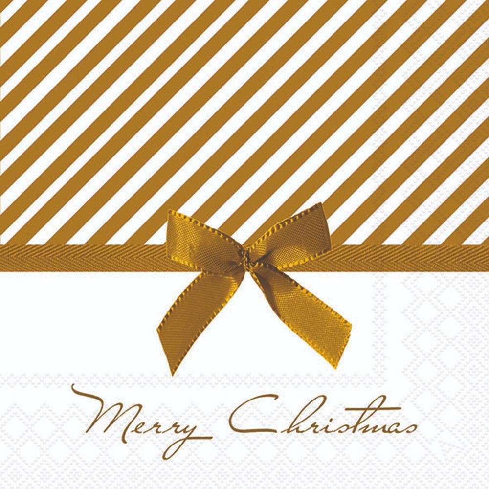 Servietten 33x33 cm - Christmas bow gold