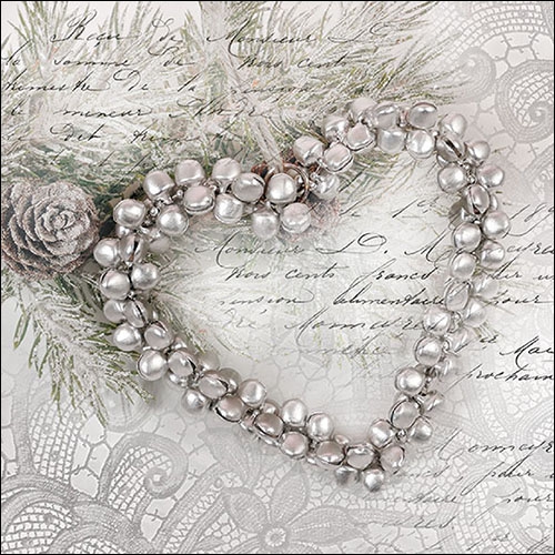 Servietten 33x33 cm - Heart Of Pearls , Herzen, Schriften, Zapfen, Liebe, Früchte, Ereignisse Servietten 33x33 cm - Heart Of Pearls
