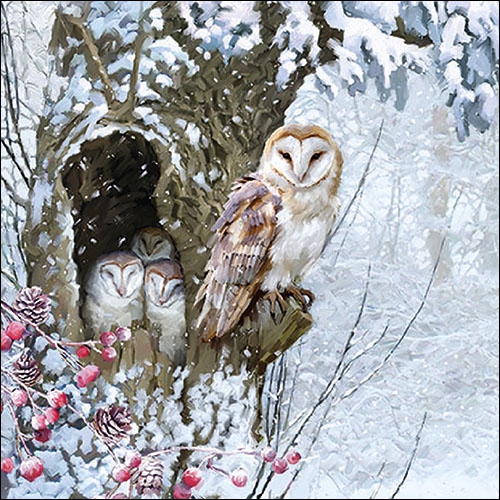 Servietten 33x33 cm - Barn Owl 