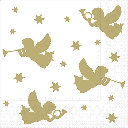 Napkins 33x33 cm - Trumpet Angels Gold 