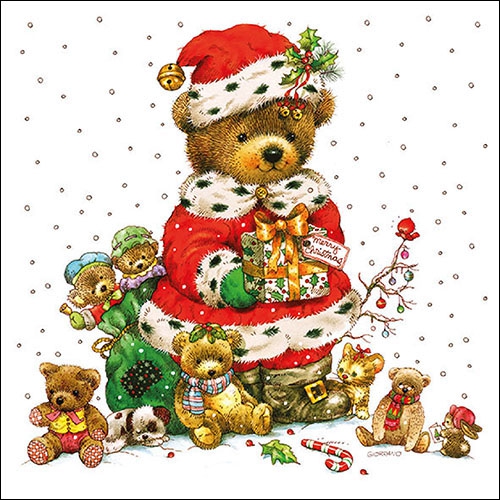 Servietten 33x33 cm - Bear Family 