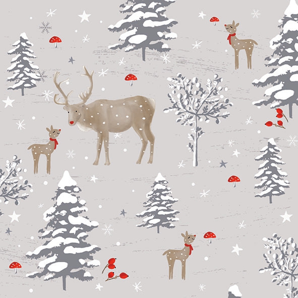 Servietten 33x33 cm - Snow Forest 